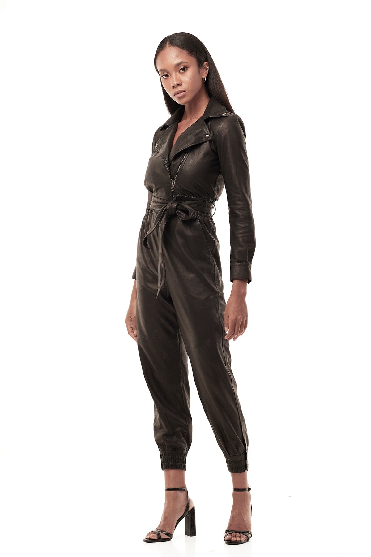 Women's Eco-Leather Jumpsuit – OnInitiative.com  Leather jumpsuit,  Jumpsuits for women, 2020 streetwear