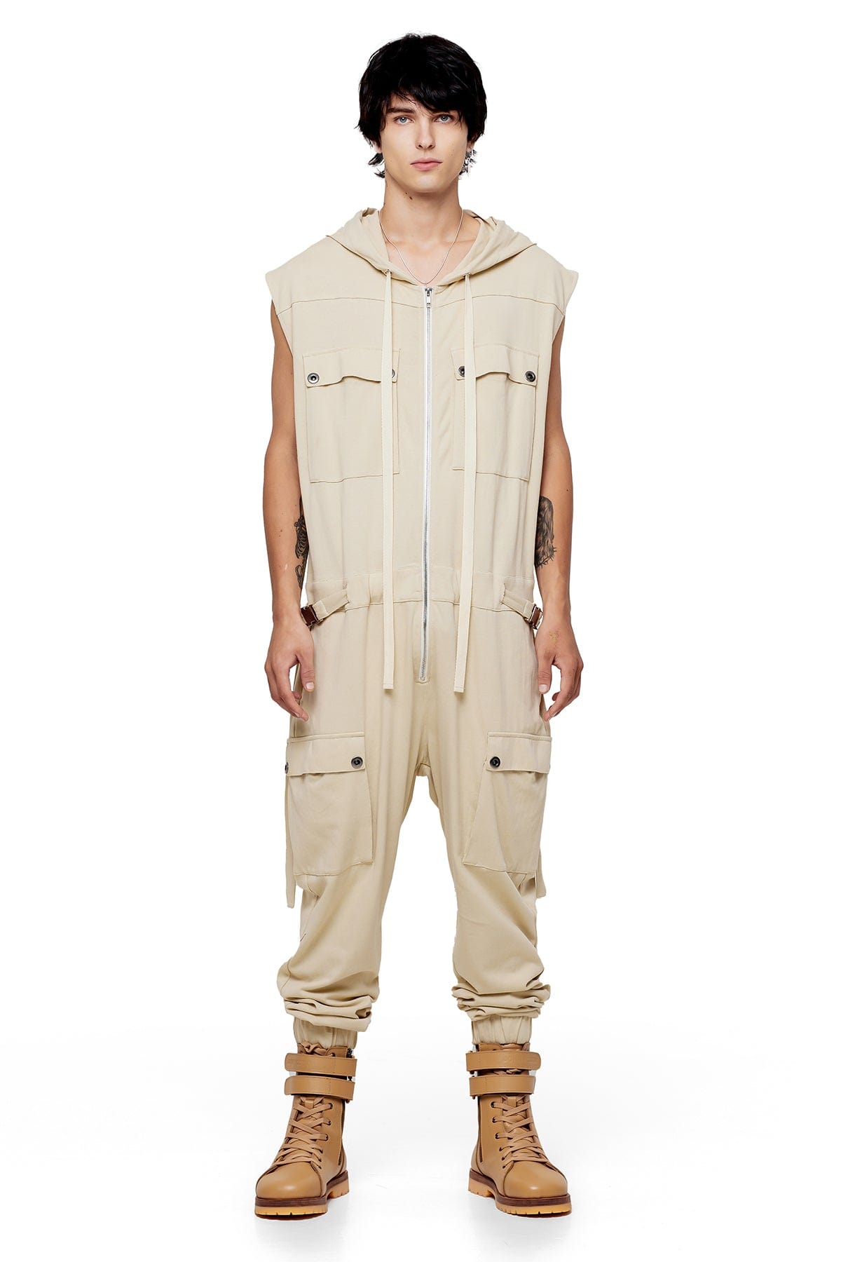 HOODED JUMPSUIT IN FOG – JONNY COTA