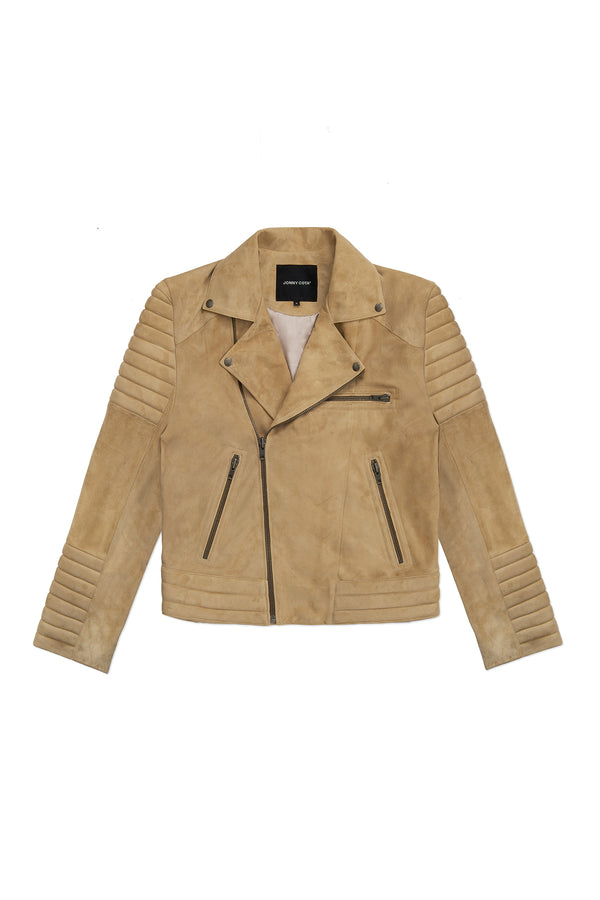 RACING JACKET IN TAN SUEDE