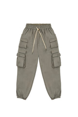 FLEECE CARGO PANTS IN ASH