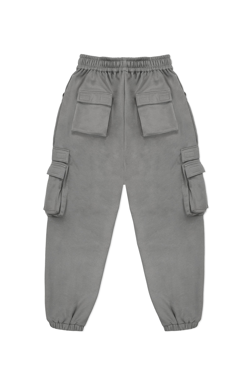 FLEECE CARGO PANTS IN ASH