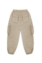 FLEECE CARGO PANTS IN TAN