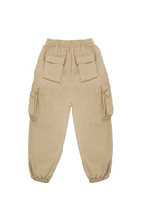 FLEECE CARGO PANTS IN TAN