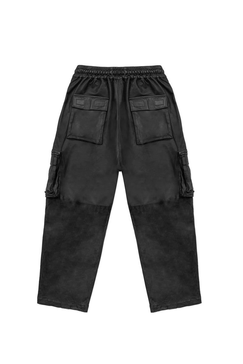 CARGO BOXER PANTS IN LEATHER