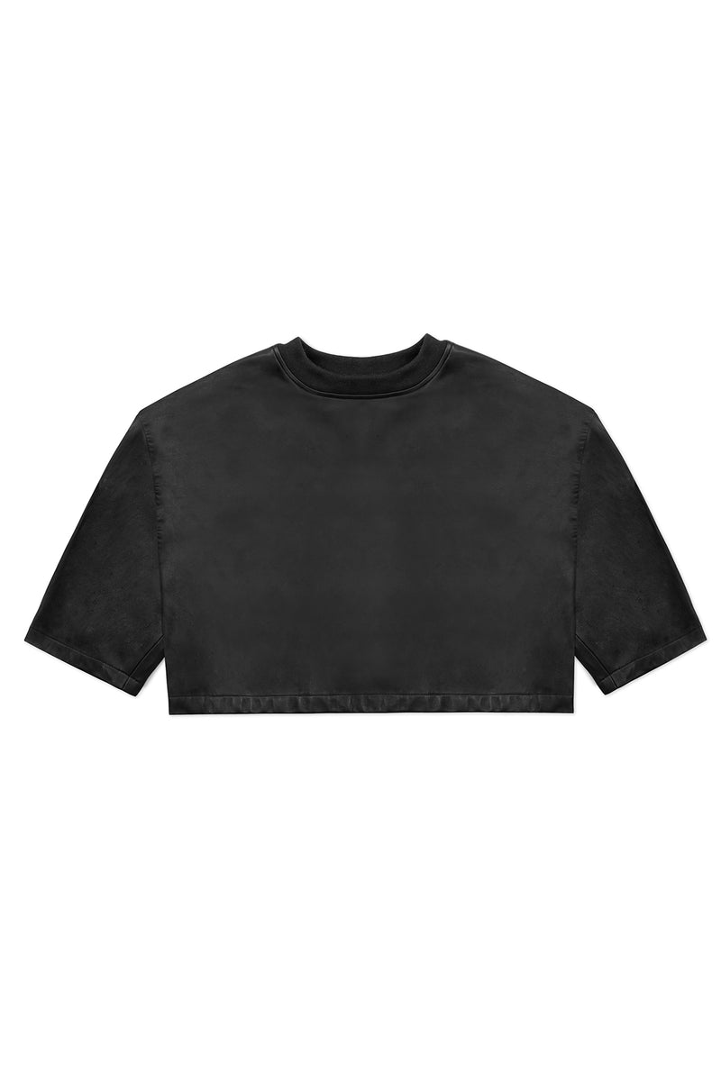 BOXER SWEATSHIRT IN BLACK LEATHER