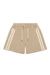 STRIPE SHORTS IN TAN