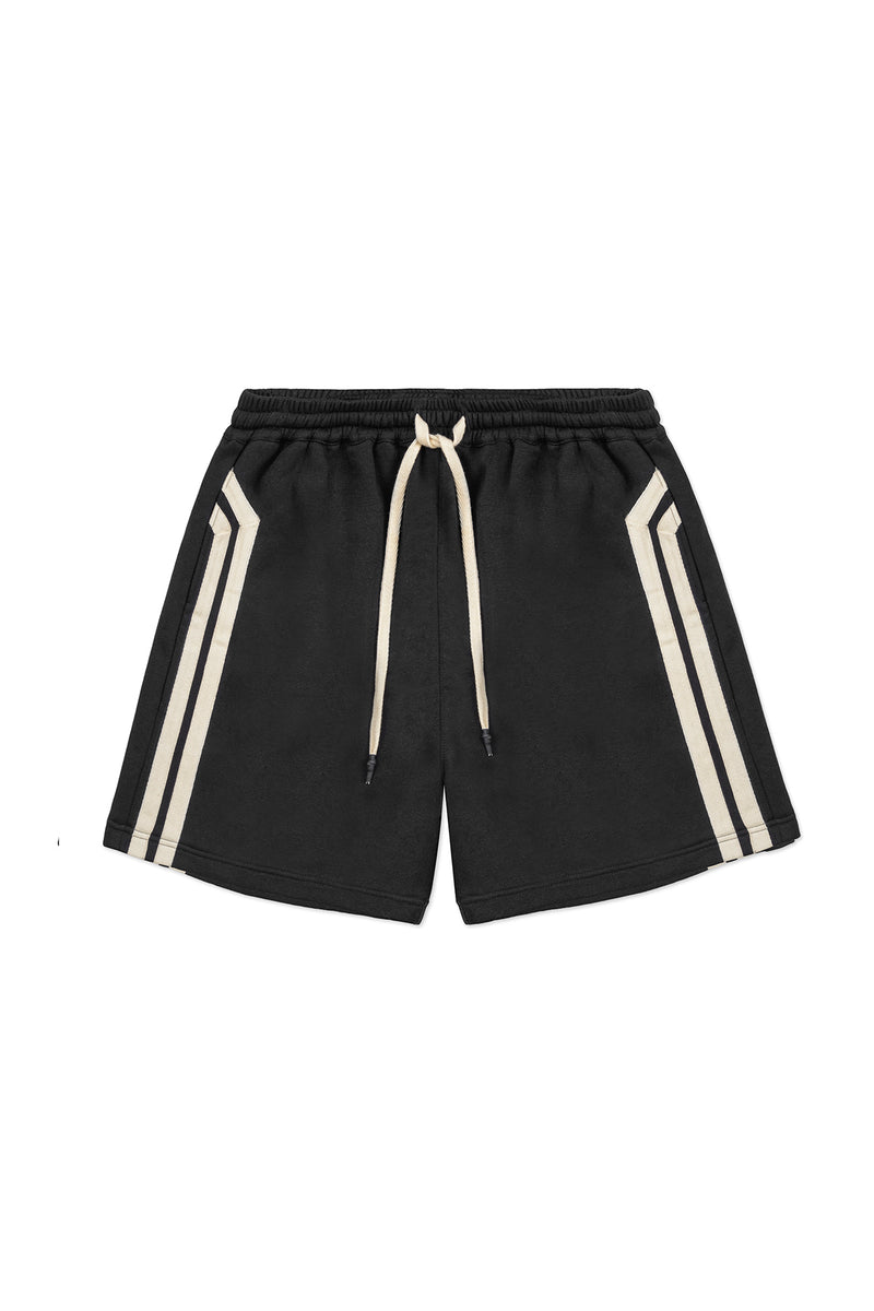 STRIPE SHORTS IN BLACK