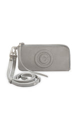 LOGO PHONE WALLET IN SILVER