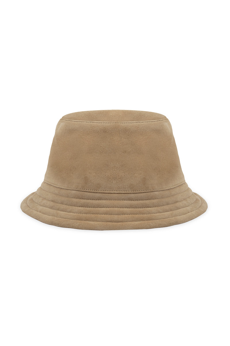 BUCKET HAT IN TAN SUEDE