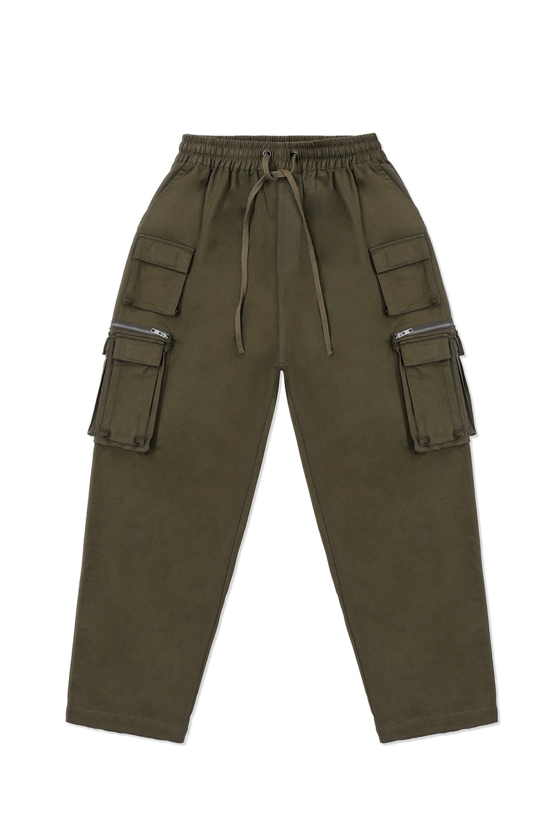 CARGO BOXER PANTS IN ARMY GREEN