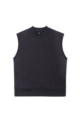 SLEEVELESS FLEECE SWEATSHIRT IN BLACK