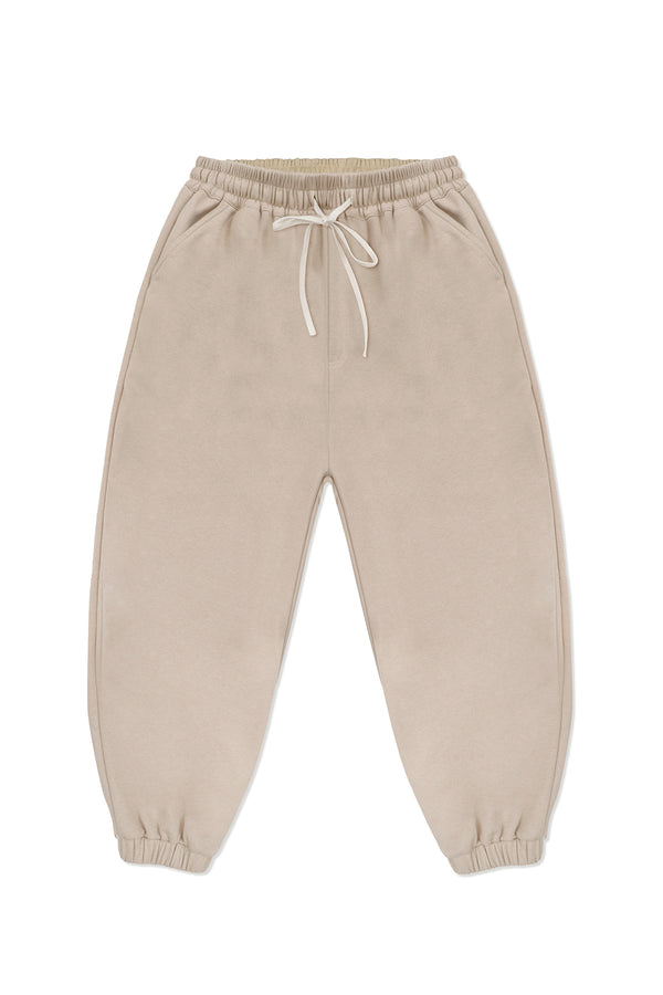 FLEECE BOXER PANTS IN TAN