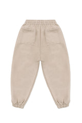 FLEECE BOXER PANTS IN TAN