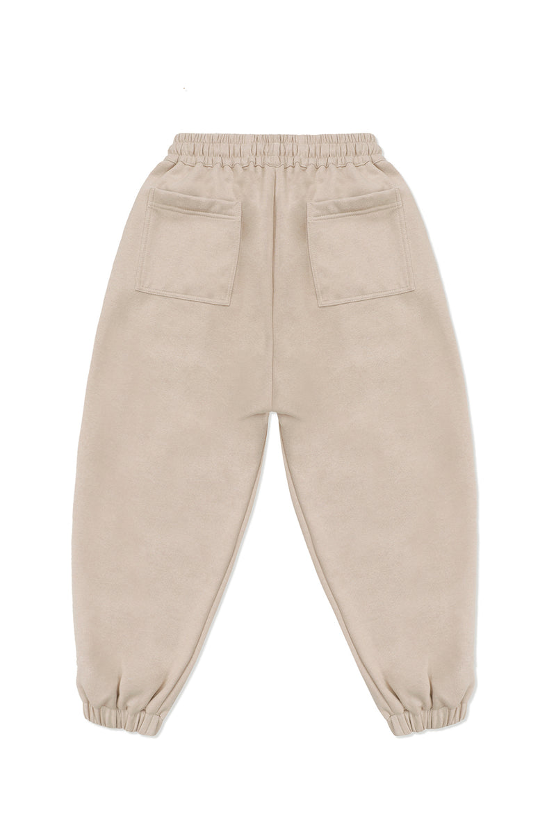 FLEECE BOXER PANTS IN TAN