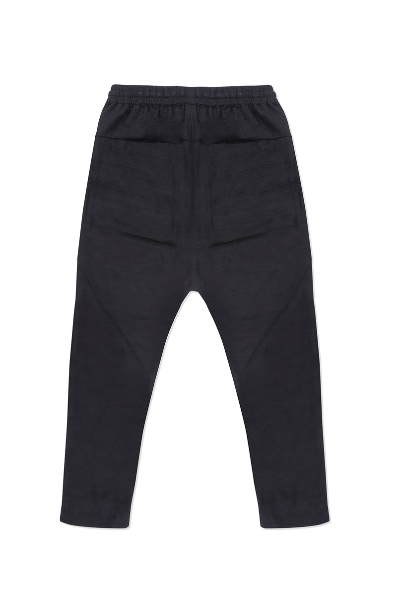 FULL LINEN TROUSER IN BLACK