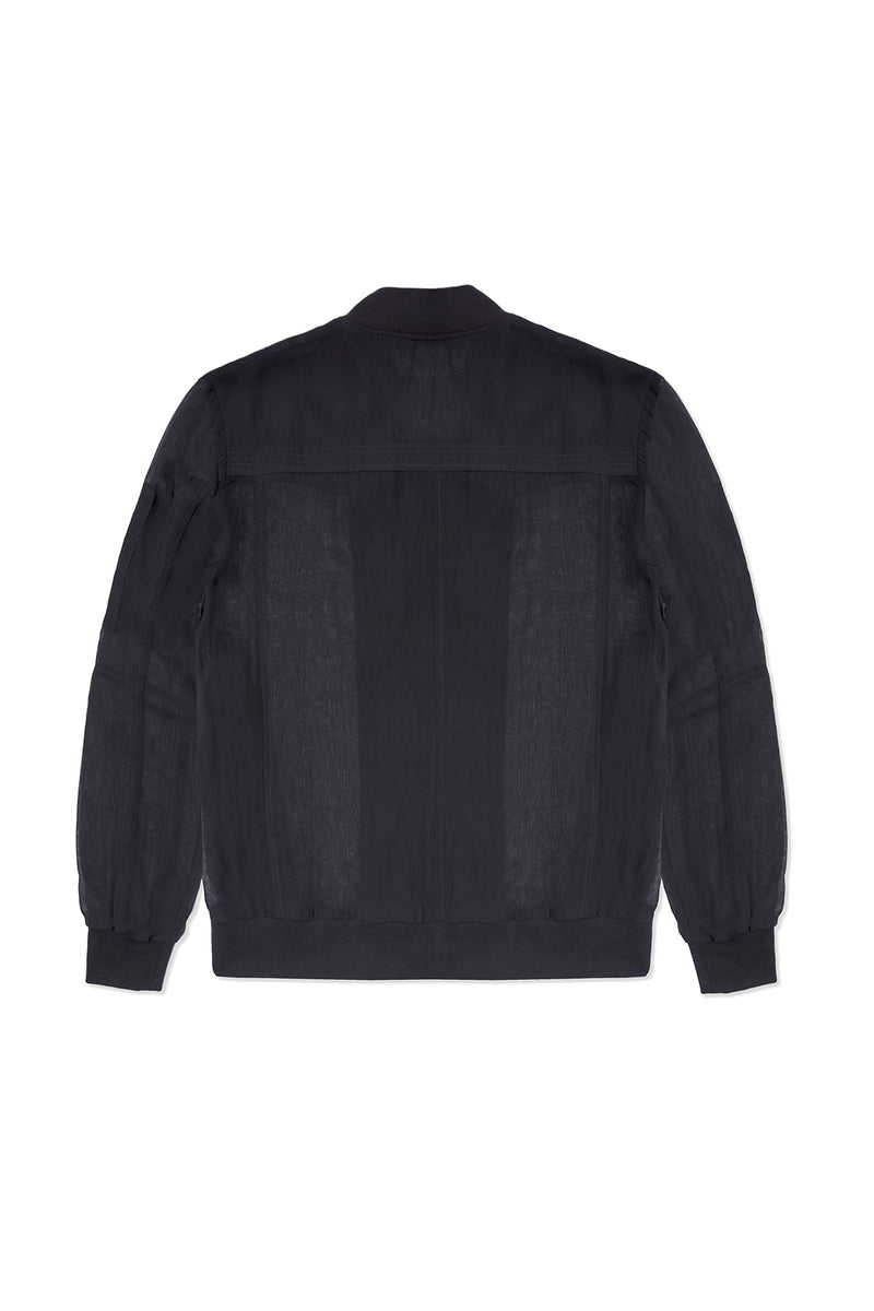 SHEER BOMBER JACKET IN BLACK