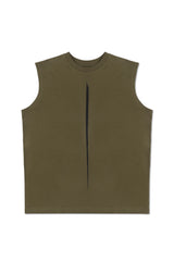 INK SLEEVELESS T-SHIRT IN ARMY GREEN