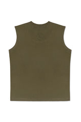 INK SLEEVELESS T-SHIRT IN ARMY GREEN