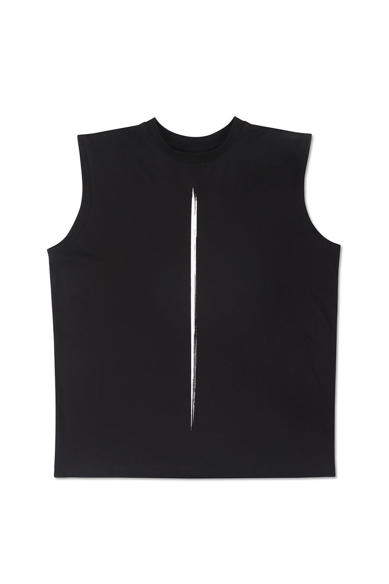 INK SLEEVELESS T-SHIRT IN BLACK