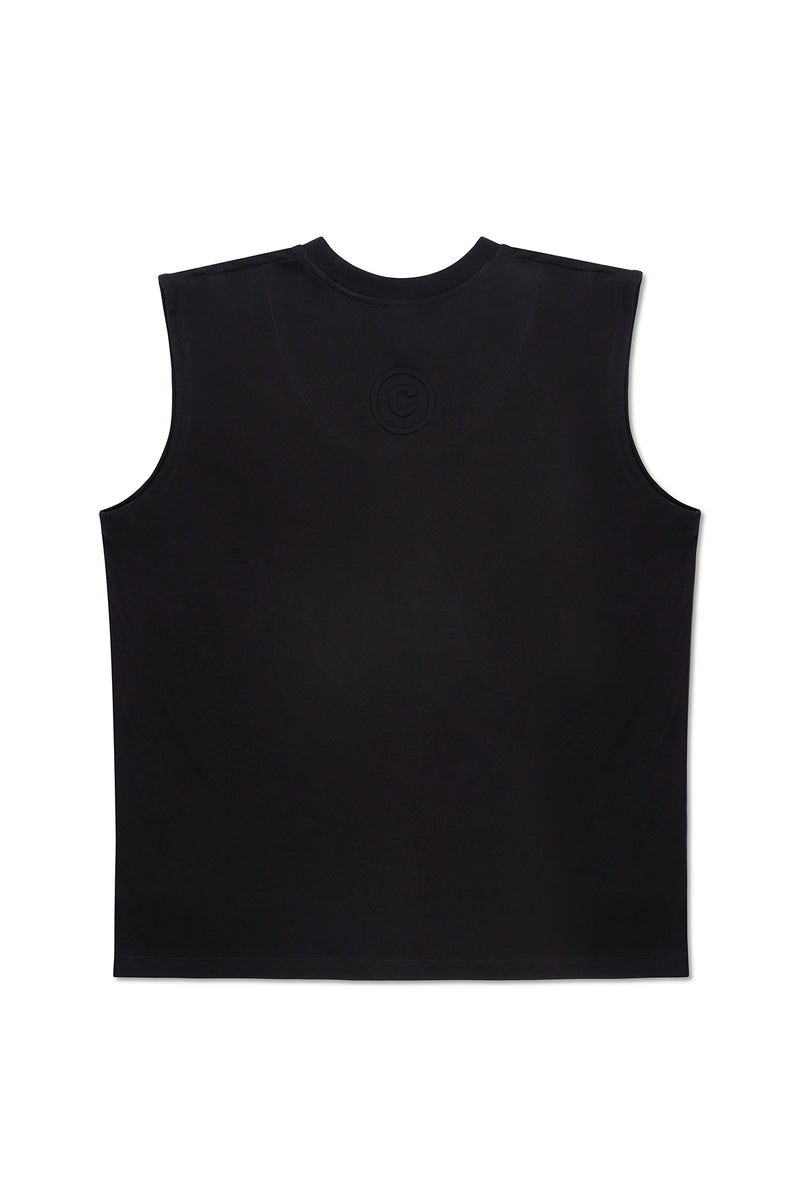 INK SLEEVELESS T-SHIRT IN BLACK