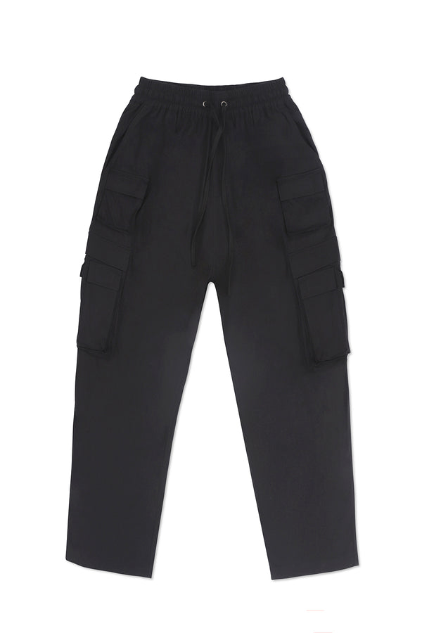 JERSEY CARGO PANTS IN BLACK