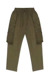 JERSEY CARGO PANTS IN ARMY GREEN