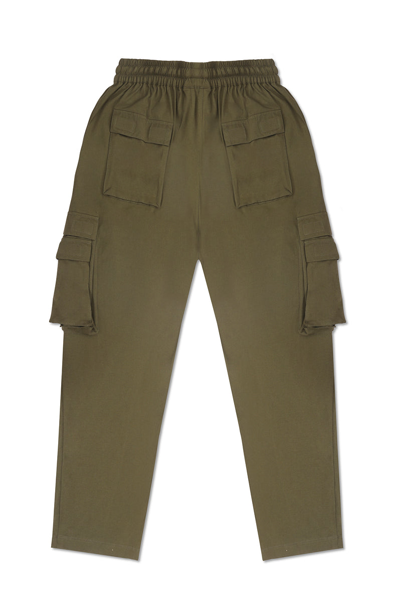 JERSEY CARGO PANTS IN ARMY GREEN