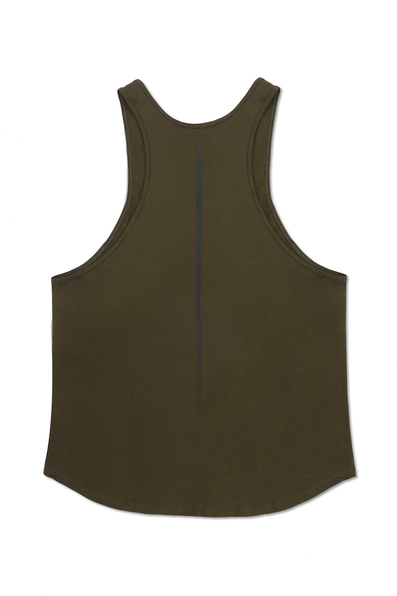 TANK TOP WITH INK IN ARMY GREEN