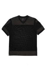 MESH LEATHER JERSEY IN BLACK