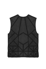 LEATHER MOSAIC TUNIC IN BLACK