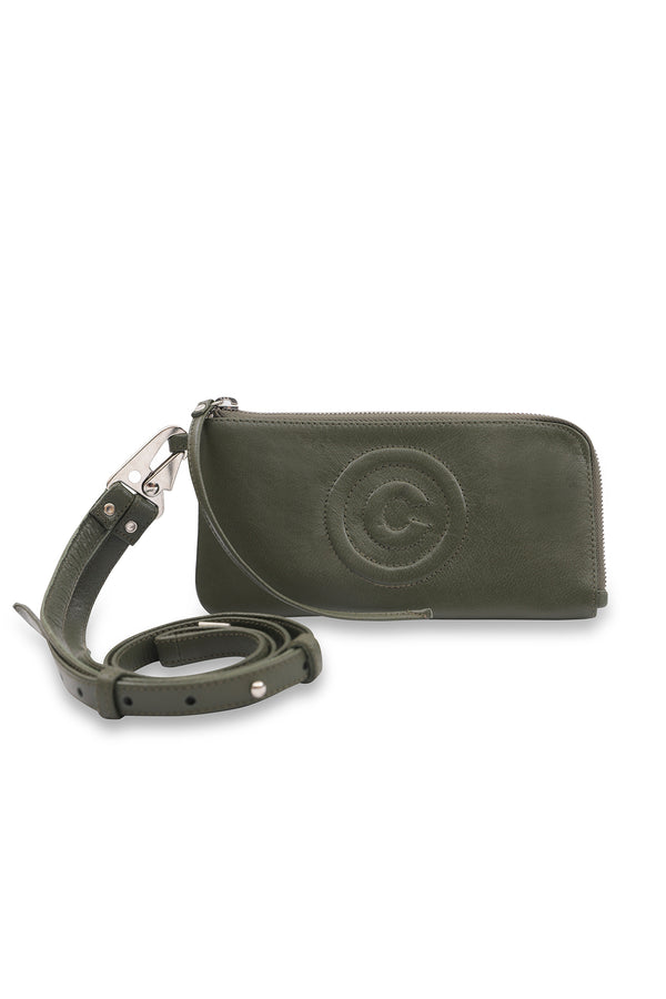 LOGO PHONE WALLET IN ARMY GREEN