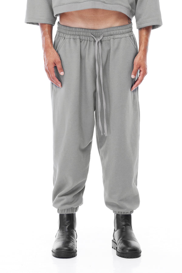 FLEECE BOXER PANTS IN ASH