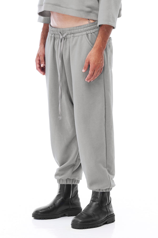 FLEECE BOXER PANTS IN ASH