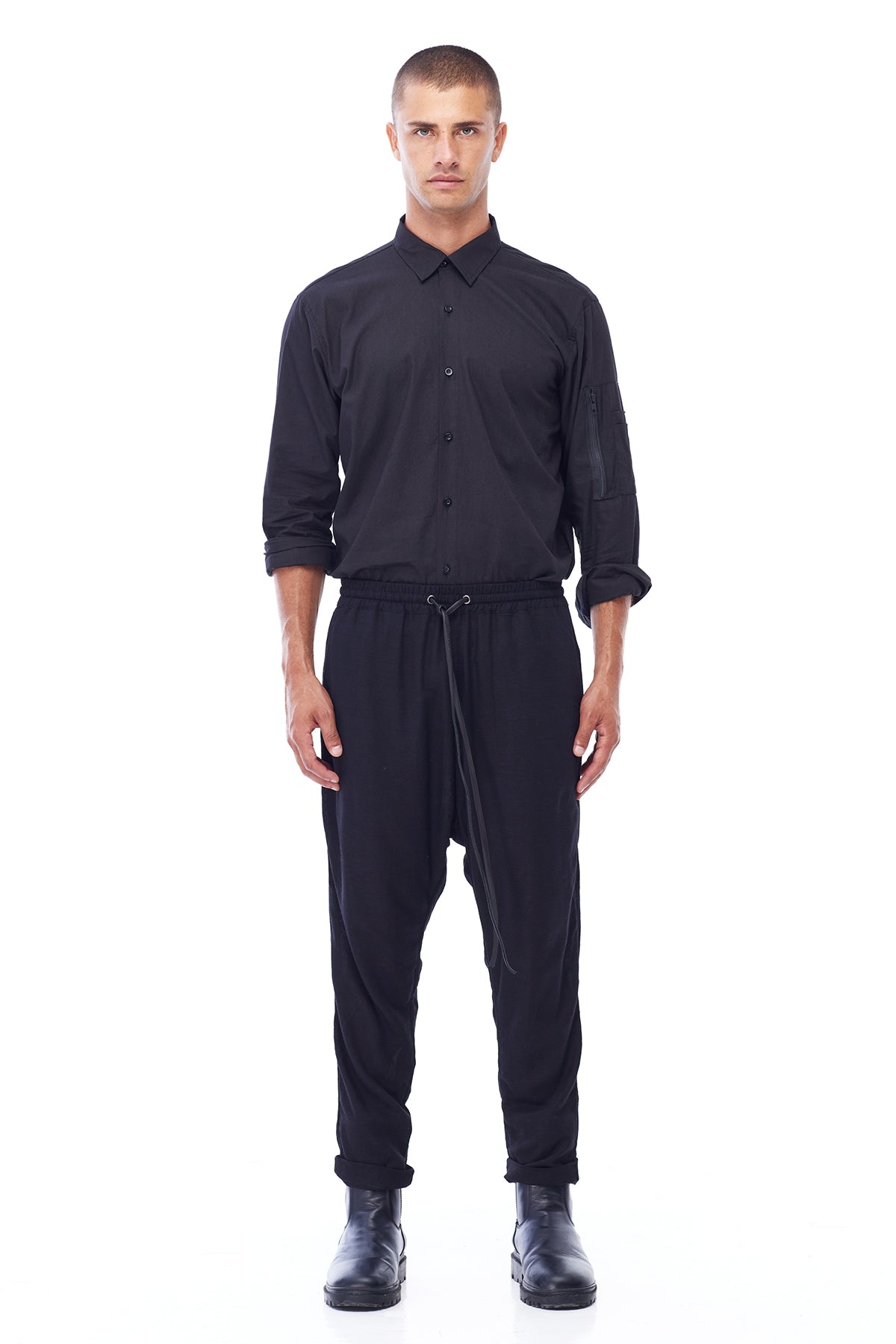 FULL LINEN TROUSER IN BLACK – JONNY COTA