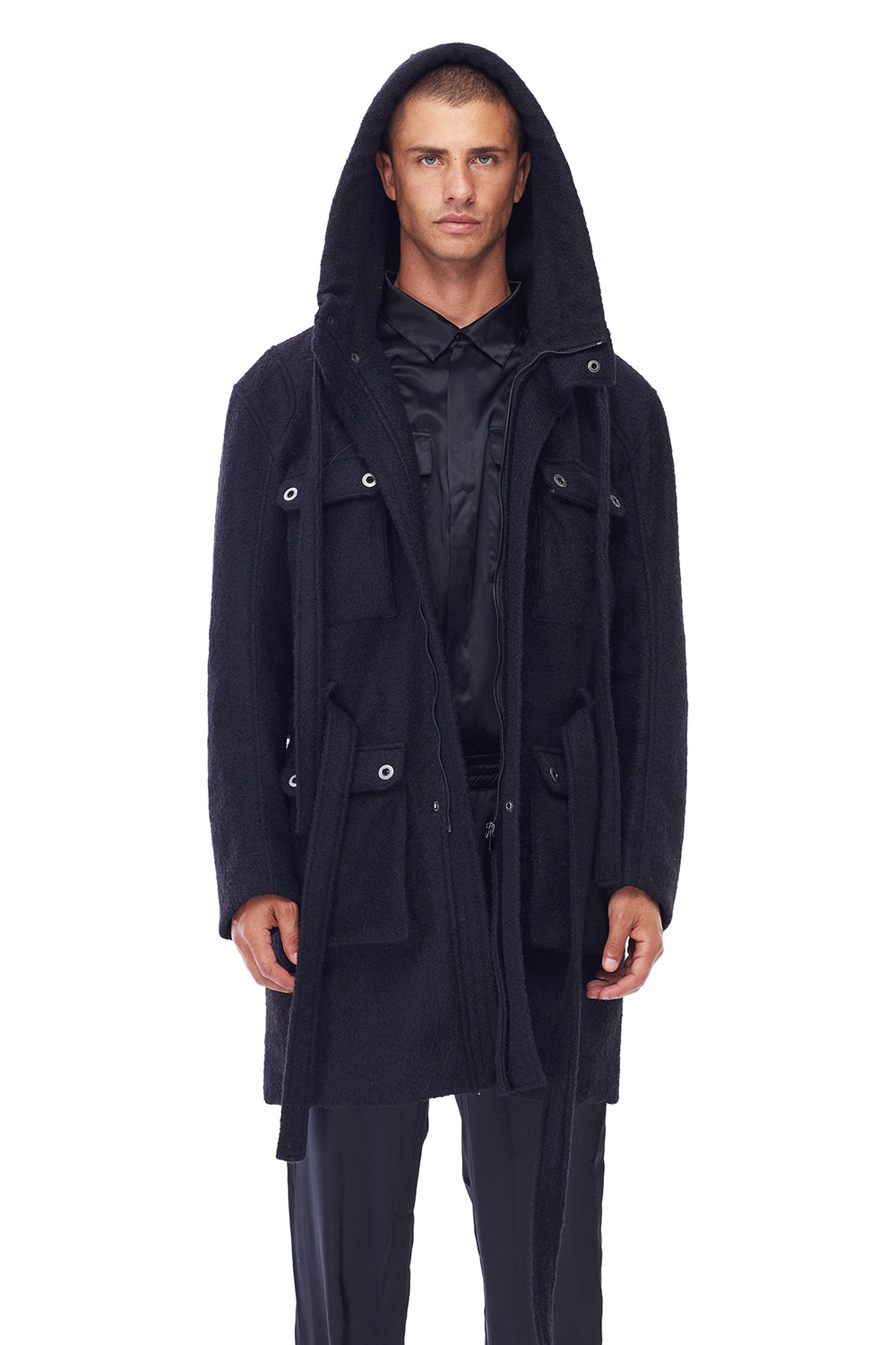 Black coat with hood online