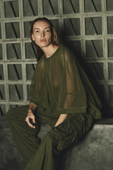 JERSEY CARGO PANTS IN ARMY GREEN