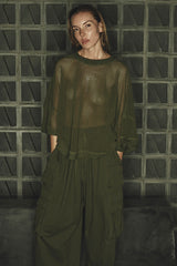 JERSEY CARGO PANTS IN ARMY GREEN