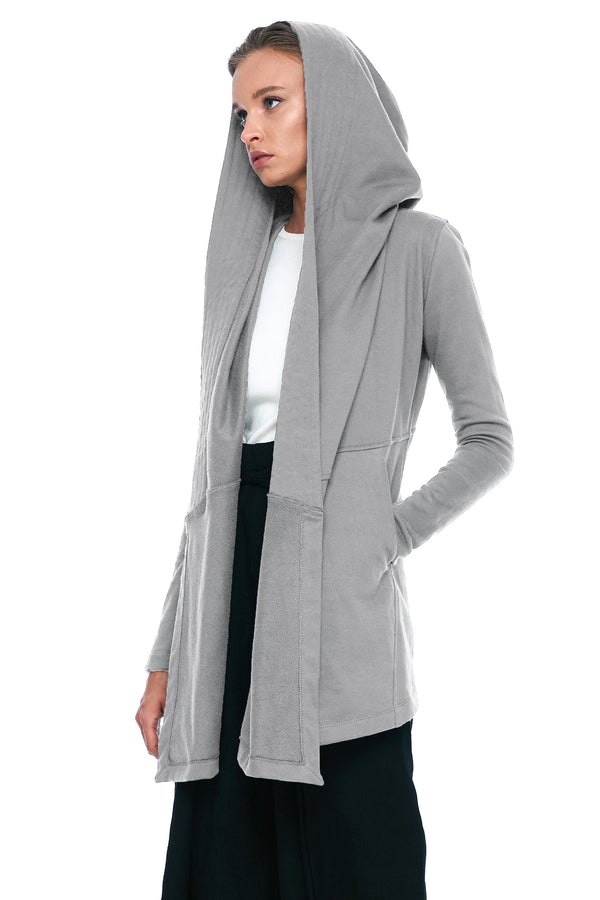 DRAPED HOODIE IN ASH