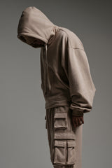 FLEECE CARGO PANTS IN TAN