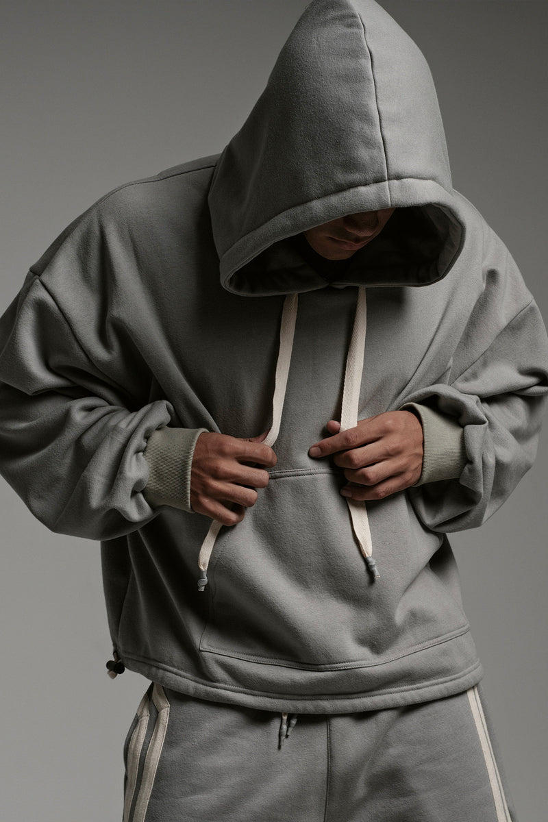 BOXER HOODIE IN ASH