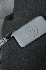 LOGO PHONE WALLET IN SILVER