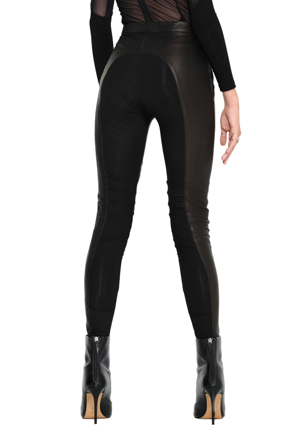 LEATHER RIDING LEGGINGS IN BLACK JONNY COTA