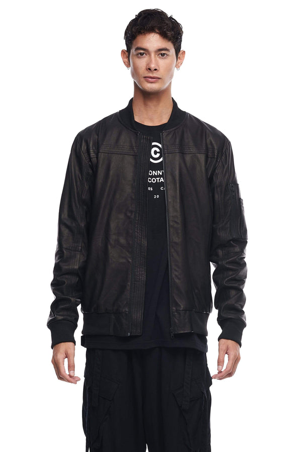 JONNY COTA mens-outerwear S / BLACK BOMBER JACKET