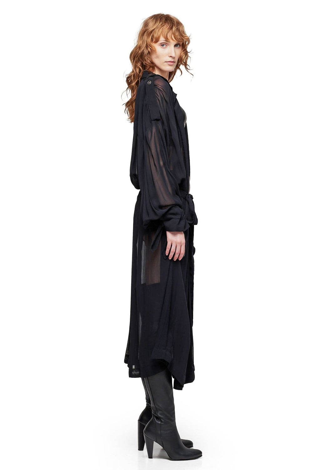 OVERSIZE SHEER JACKET IN BLACK