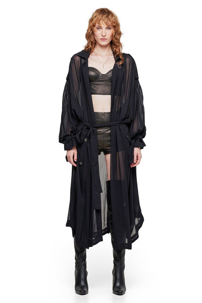 OVERSIZE SHEER JACKET IN BLACK