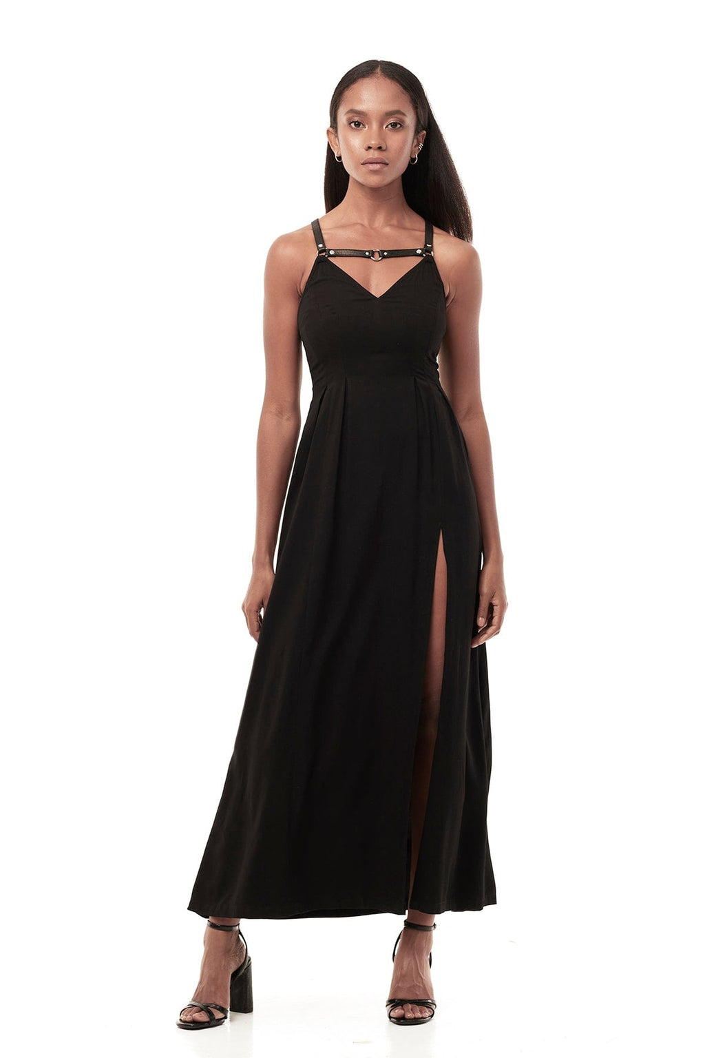 LONG HARNESS DRESS IN BLACK – JONNY COTA