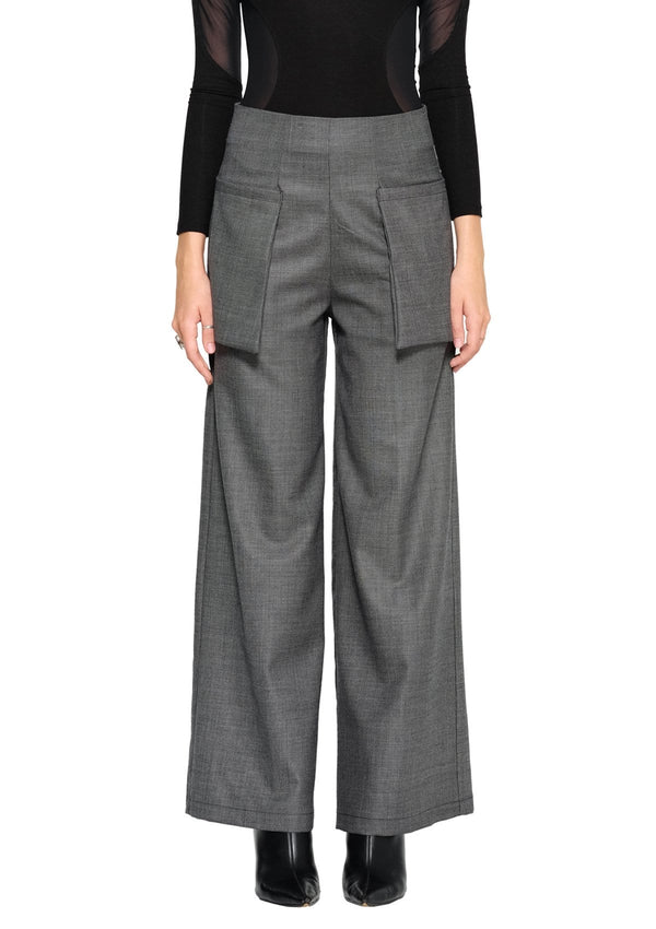 JONNY COTA XS / GREY WIDE LEG TROUSERS IN GREY